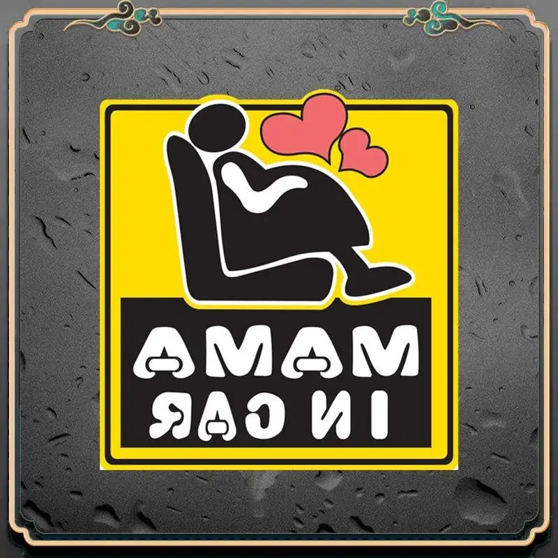 12X12cm MAMA Im Auto Schwanger An Bord Auto Aufkleber PVC Bunte Aufkleber Motorrad Zubehör Aufkleber