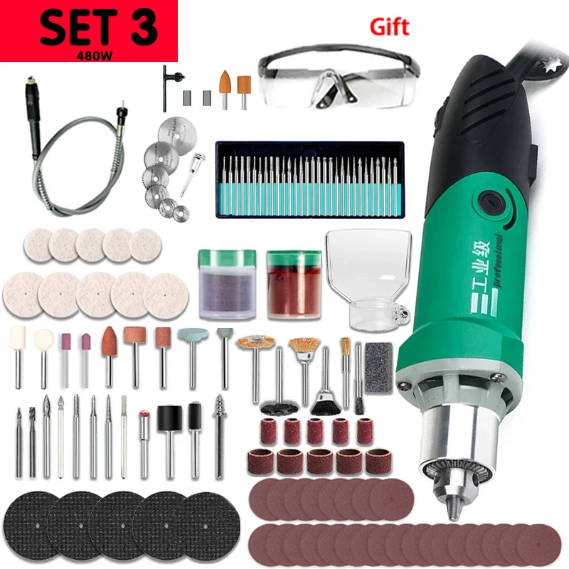 Dremel 260 W/480 W High-Power Graveur Elektrische Boor Graveren Rotary Tool Flexibele As 6-positie Variabele Snelheid Polijsten - afbeelding 1