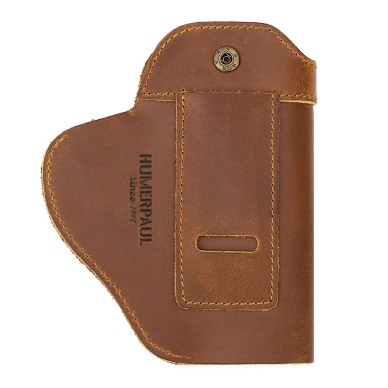 Leather Holsters with Metal Clip Concealed Carry Holsters Inside Waistband Holsters Waterproof Handgun Holsters