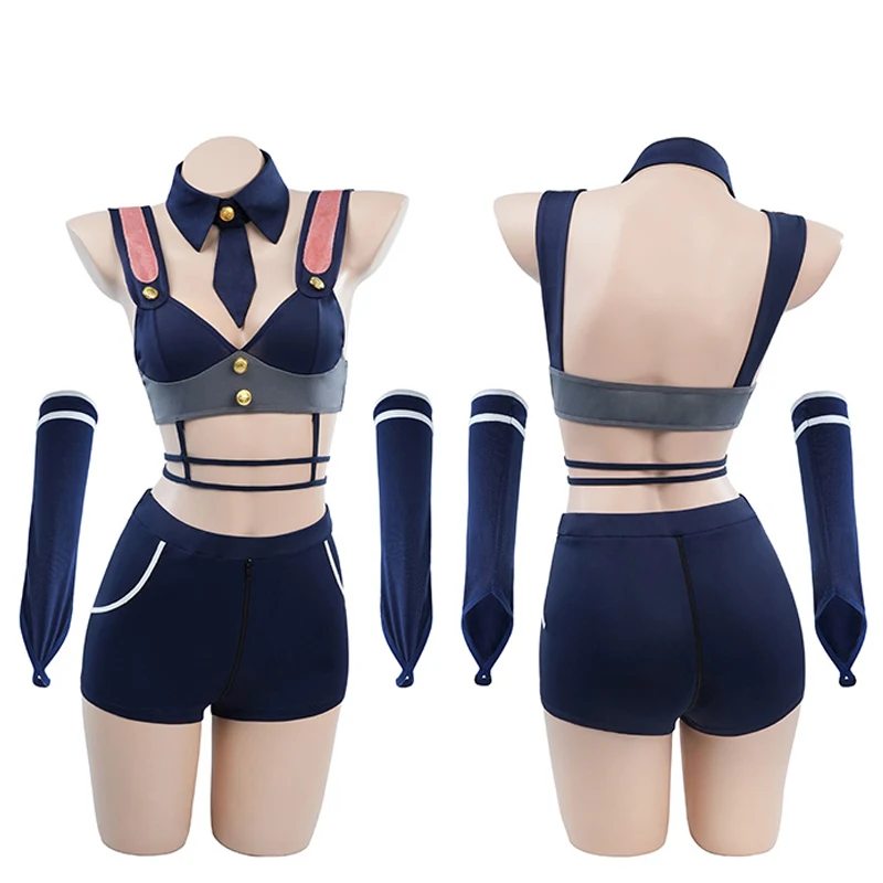 Halloween Ladies Anime Rabbit Police Cosplay Costume Uniform Sexy Lingerie Temptation for Women with Headband Tie Bikini Outfit