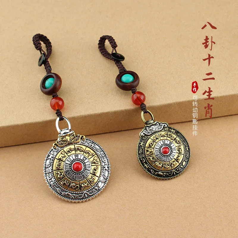 

Аксессуары для рукоделия: Двенадцать знаков зодиака, девять дворцов, символы багуа, вращающийся брелок, сандаловое дерево, тибетское серебро.