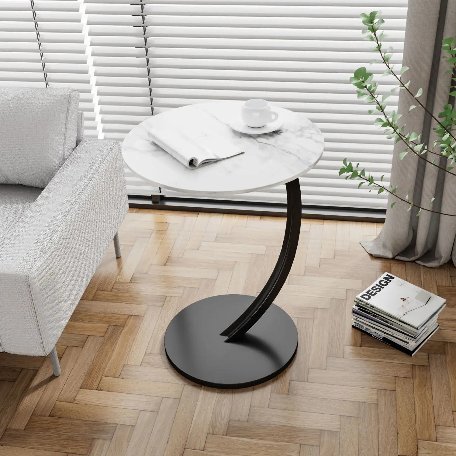 #Simple Home Mini Side Table, Corner Table, Small-Space Bedside Round Table