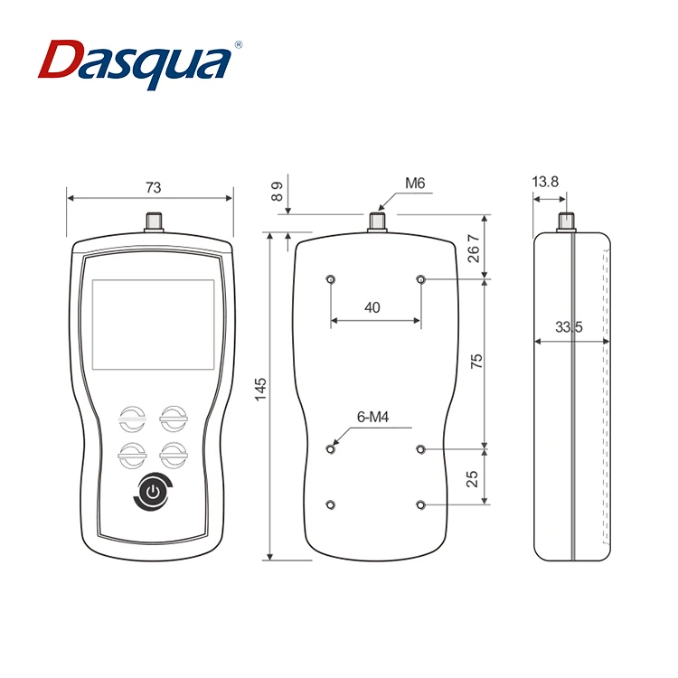 Dasqua Electronic Portable Force Gauge Digital Hand Dynamometer Digital Push Full Force Gauge Measuring Instrument