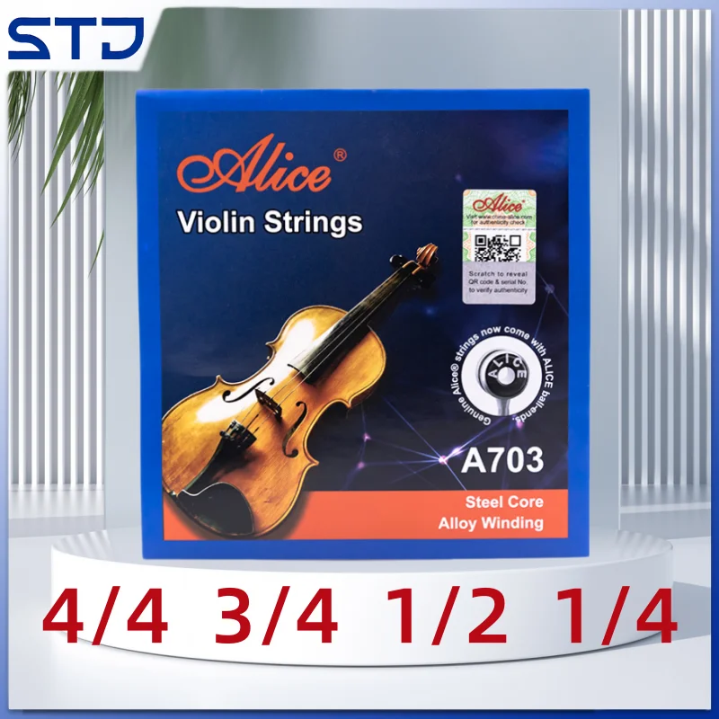 Violin Strings Alice String A703 for 4/4 3/4 1/2 1/4 Viola Strings A903 Silver Steel Core Cupronickel Alloy Wound Fiddler parts