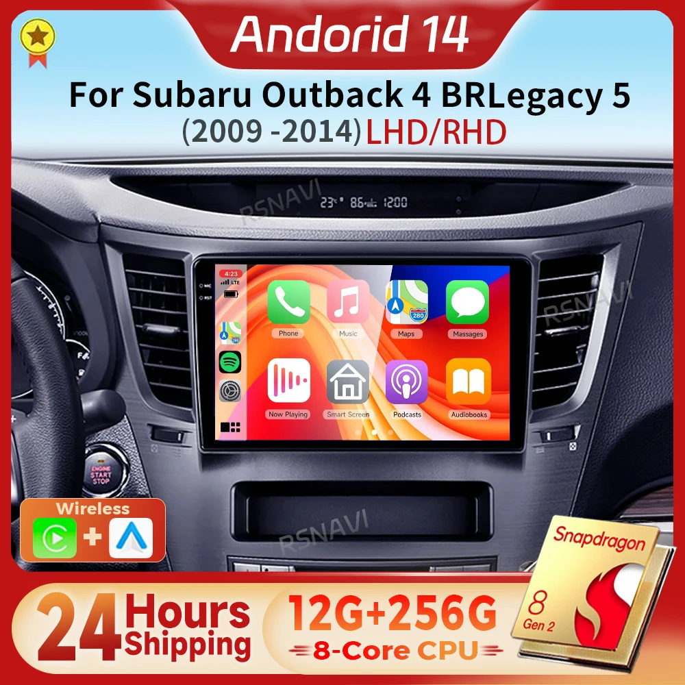 

Android 14 Qualcomm Carplay Car Radio Multimedia Player For Subaru Outback 4 BR Legacy 5 2009 - 2014 LHD Auto Autoradio Stereo