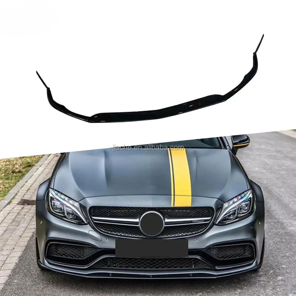 Front Bumper Lip Spoiler Body Kit For Mercedes Benz C Class W205 C63 AMG 2014-2018 ABS Head Bumper Lip Accessories