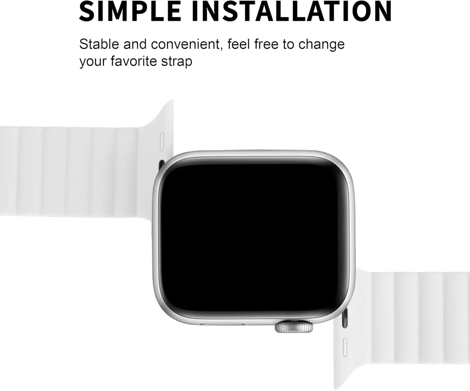 Silicone Magnetic Apple Watch Band - Compatible with Apple Watch 38mm 40mm 41mm 42mm 44mm 45mm 49mm, Adjustable Strong Magnetic