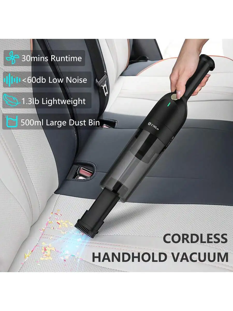 

Cordless Handheld Vacuum Cleaner For Car Home Office Kitchen With 2 Suction Modes 30 Min Runtime 500ml Dust Bin