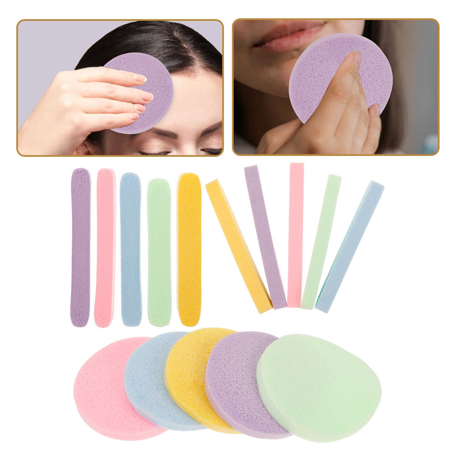 

60 Pcs Makeup Sponges Wash Face Puff Powder Facial Cleansing Round Compressed Cleaning