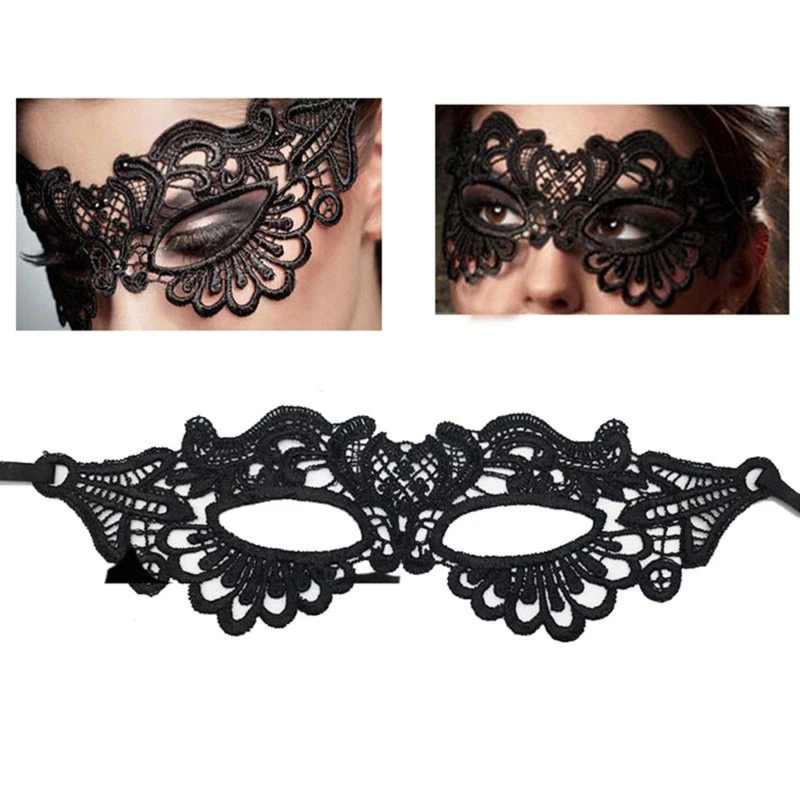 Black Queen Lace Mask para Mulheres, Apliques Bordados, Máscara de Halloween Masquerade, Acessórios para festa de casamento