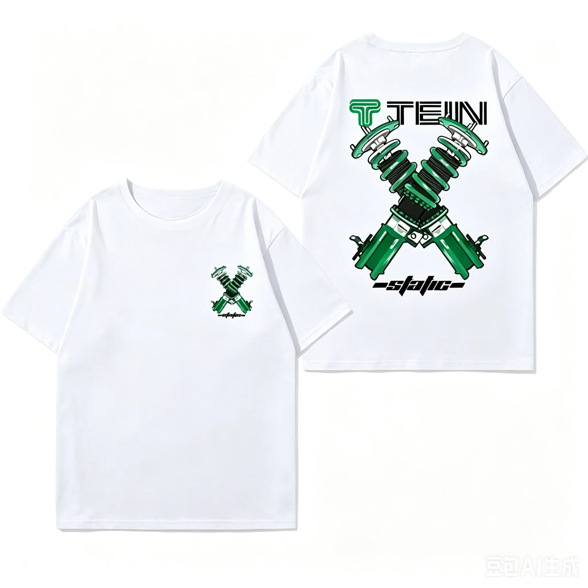 2026 New Men's and Women's TEIN Shock Absorber Modified Car Creative T-shirt Casual Motorcycle Friends Club Short-sleeved Top