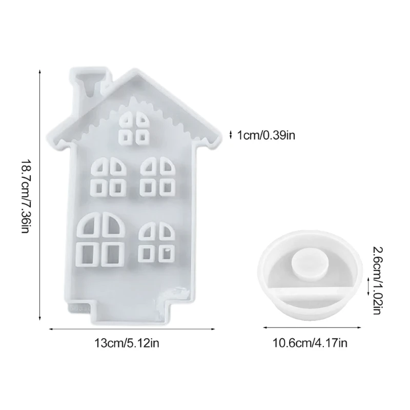 캔들 홀더 금형 스노우 하우스 캔들 스탠드 실리콘 몰드 에폭시 수지 촛대 공예 금형 쥬얼리 만들기 도구