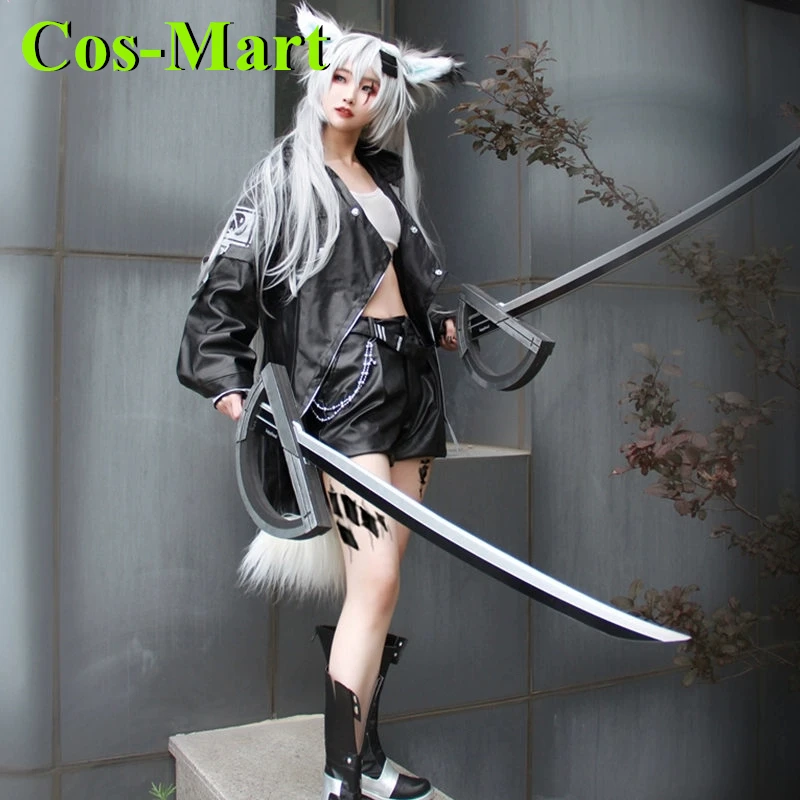 Cos-Mart Game Arknights Lappland Cosplay Costume Fashion Black Combat Uniform Unisex Halloween Party Role Play Clothing