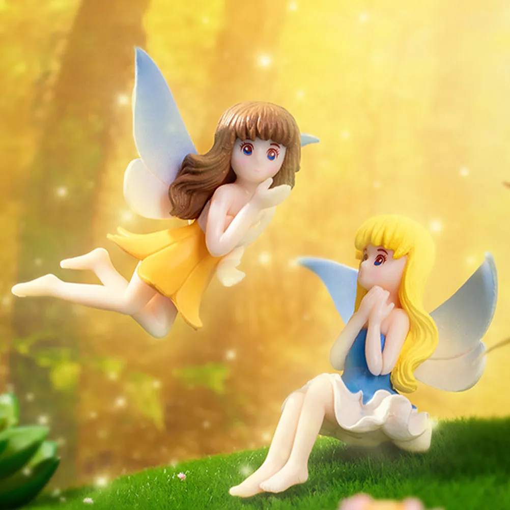 4pcs Resin Flower Fairy Statues for Garden, Desktop & Shelf Decor – Mini Fantasy Figurines with Exquisite Detail