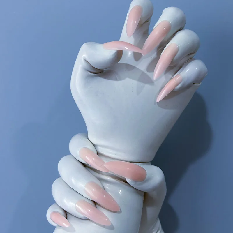 Latex Manicure Gloves Thin Fit Single-formed Latex Long Glove Cosplay Stage Performance Party Short Mitten - Image 4