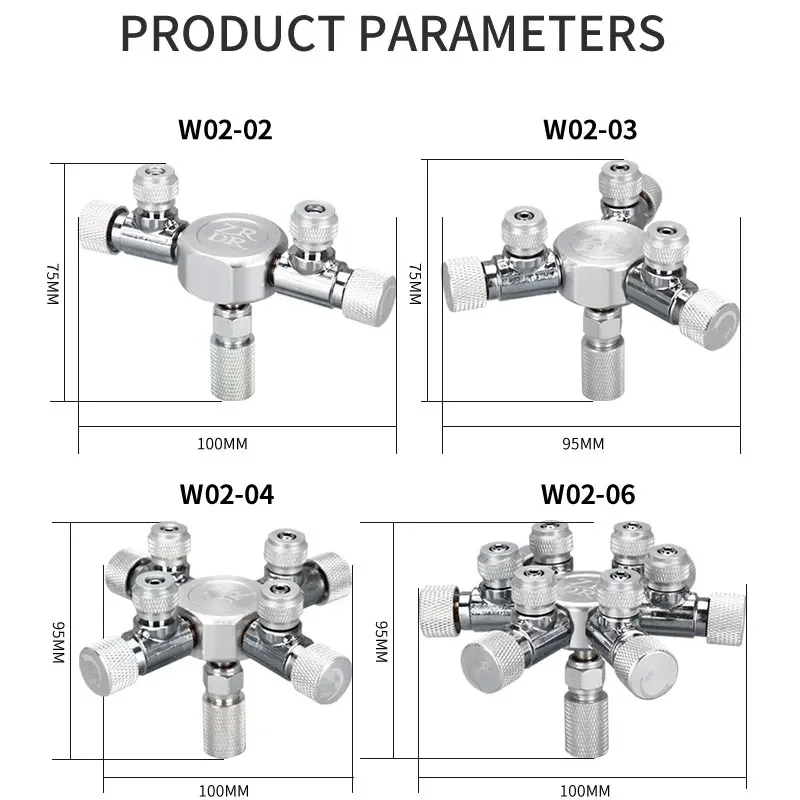 ZRDR Stainless Steel Aquarium Multi Way CO2 Distributor Splitter Needle Valve, Check Valve Bubble Counter for Solenoid Regulat