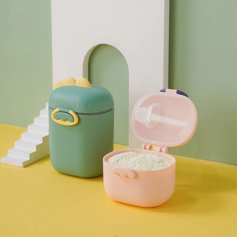 Portable Dinosaur Large Capacity Milk Powder Box Baby Travel Feeding Organizer Packaging Storage Tank