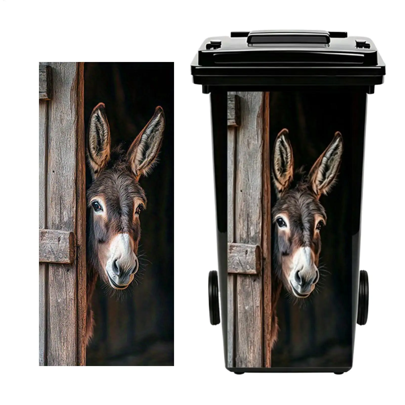 31x70cm Funny Waterproof Trash Can Stickers, Large Vinyl Decals for Garbage Bin, Humorous Dustbin Decorative Decals for Home
