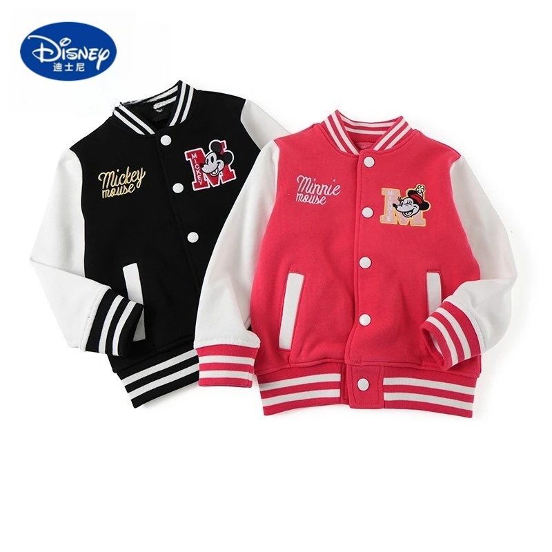 سترة ديزني للأطفال |   تيري نمط البيسبول القطن |   ملابس خارجية للربيع/الخريف بطباعة كرتونية