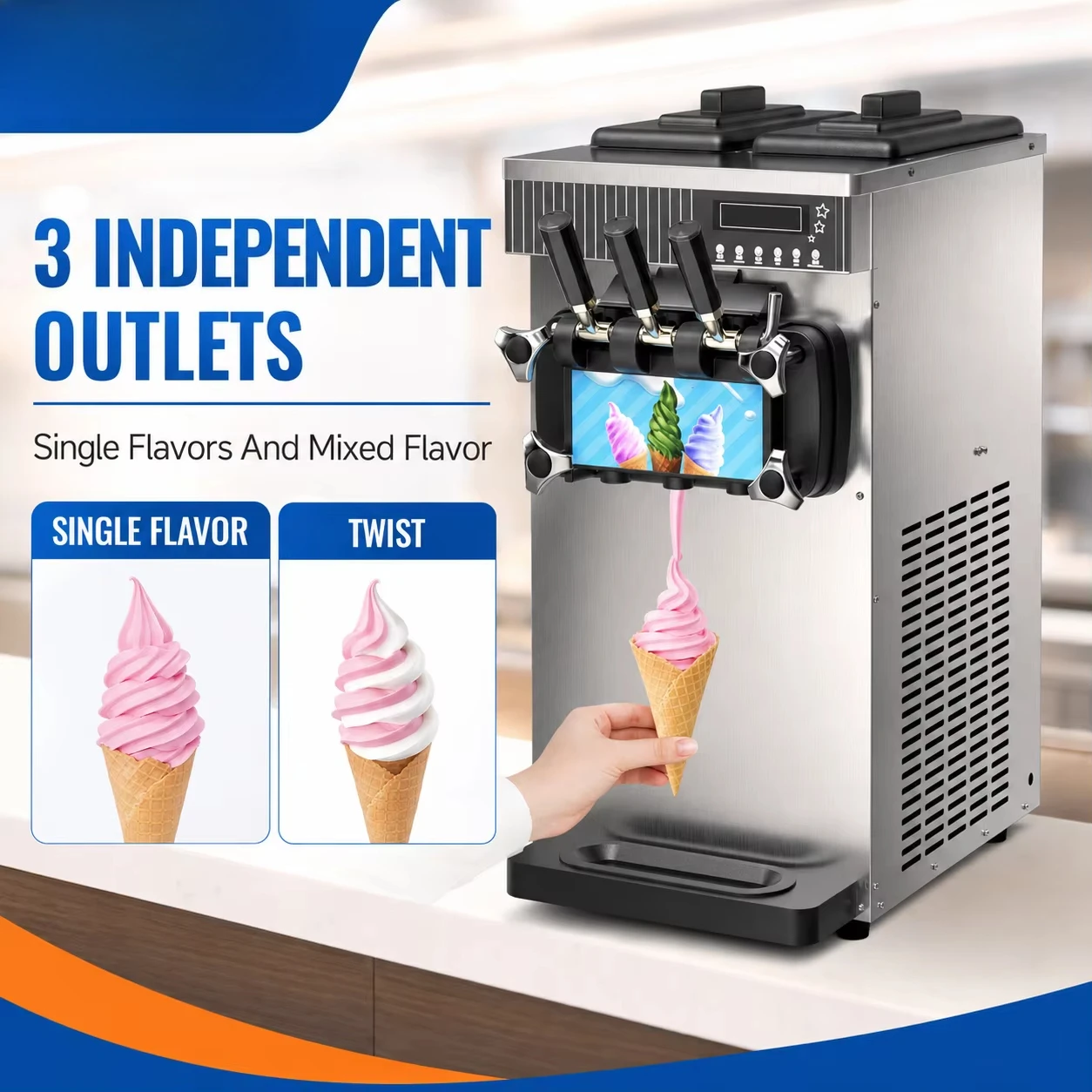 Ticari Tip, Otomatik, Masa Üze - Soft Ice Cream Maker Machine Commercial incelemesi ve fiyatı
