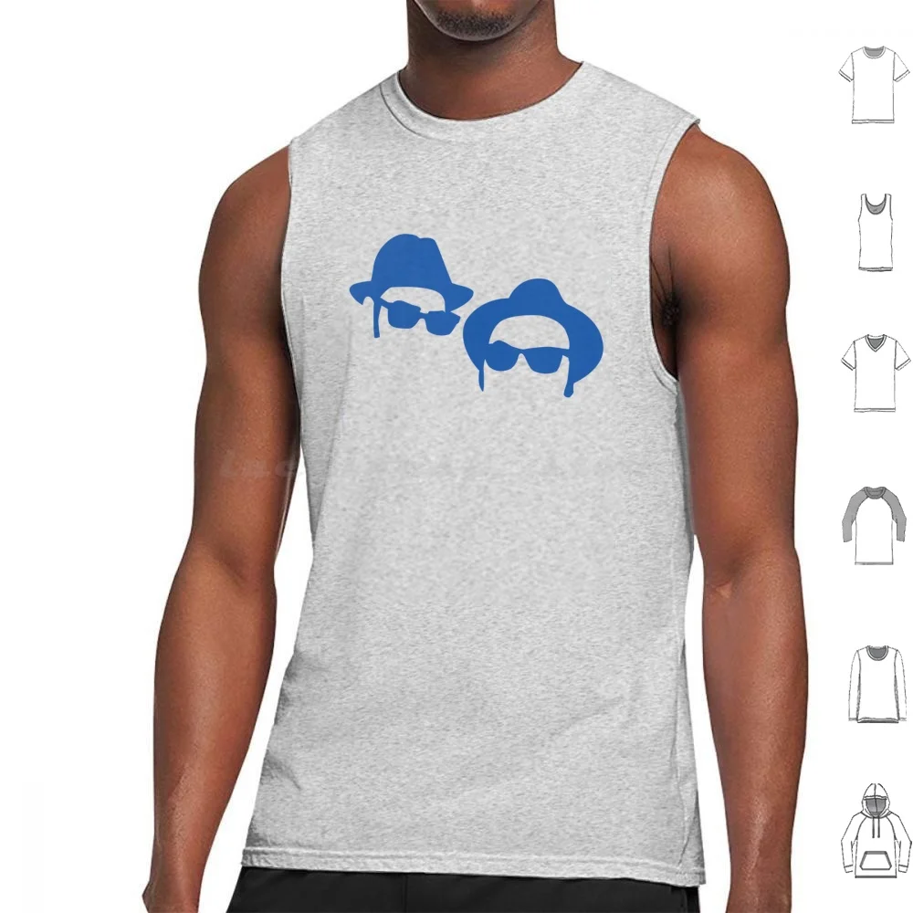 Elwood & Jake ( Blue Print ) Tank Tops Vest Sleeveless Elwood Jake Blues Brothers Music Musician Band Fan Eighties