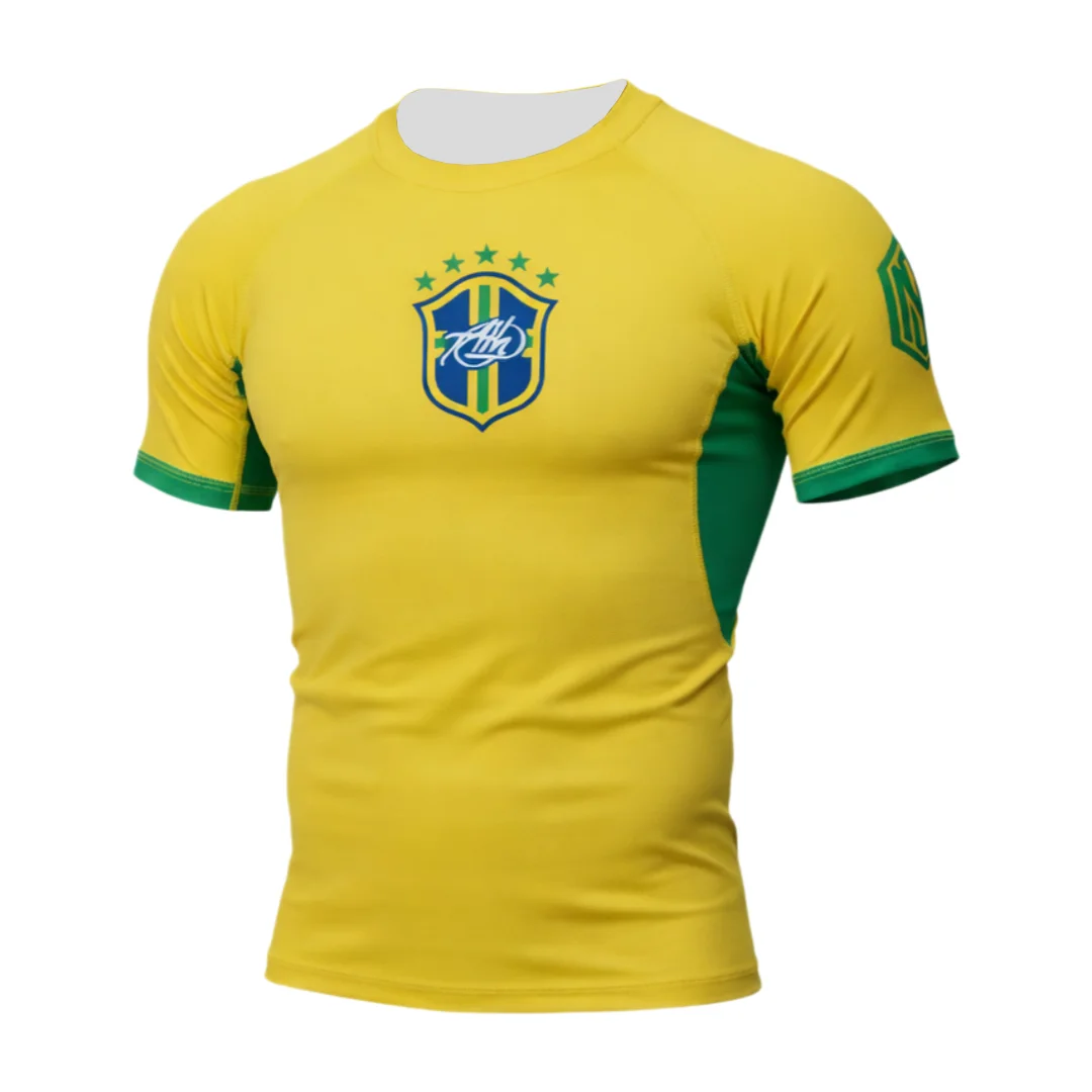 Maillot de football style Rash Guard de Jiu-Jitsu Brésilien, T-shirt d'entraînement de combat hardcore pour adultes et enfants, respirant et à séchage rapide pour l'été