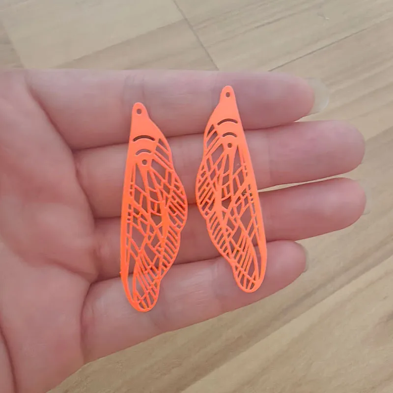 30 Stück AB8969 1,5*50cm Messing Libellenflügel Anhänger Dünn Hellgold Fluoreszierend DIY Schmuck Ohrring Zubehör – Detail 16