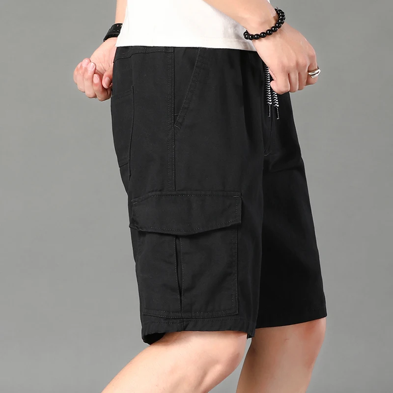 Pantaloni da lavoro estivi casual a gamba dritta allentata Pantaloni a tubo dritto in cotone di marca Youth Faion da cinque sette pollici alla moda