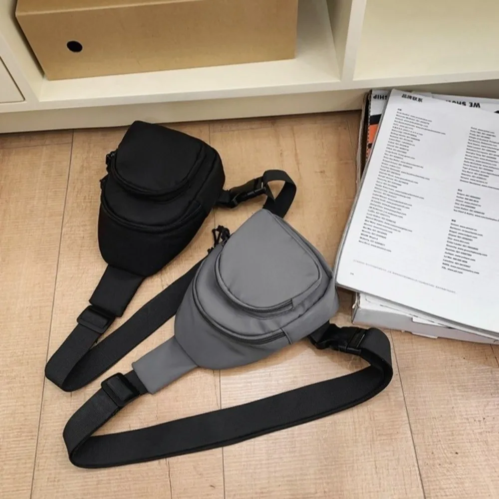 شخصية بلون الرجال حقيبة كروسبودي صغيرة نايلون الرياضة حقيبة صدر للرجال النمط الياباني حقيبة كتف متعددة الوظائف المحفظة