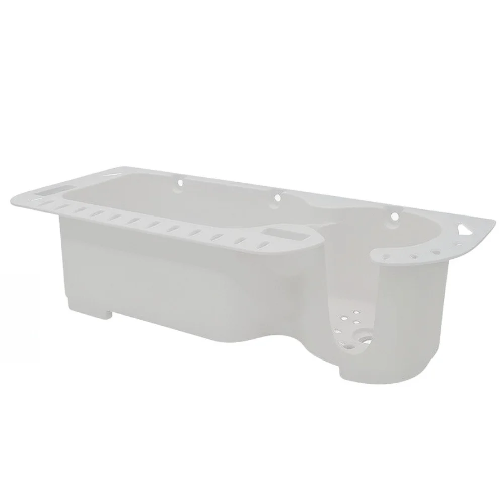 Rectangular White Marine Storage Box with Drainage System for Boats Yachts Kayaks 345x131x90mm Fishing Gear Holding Case