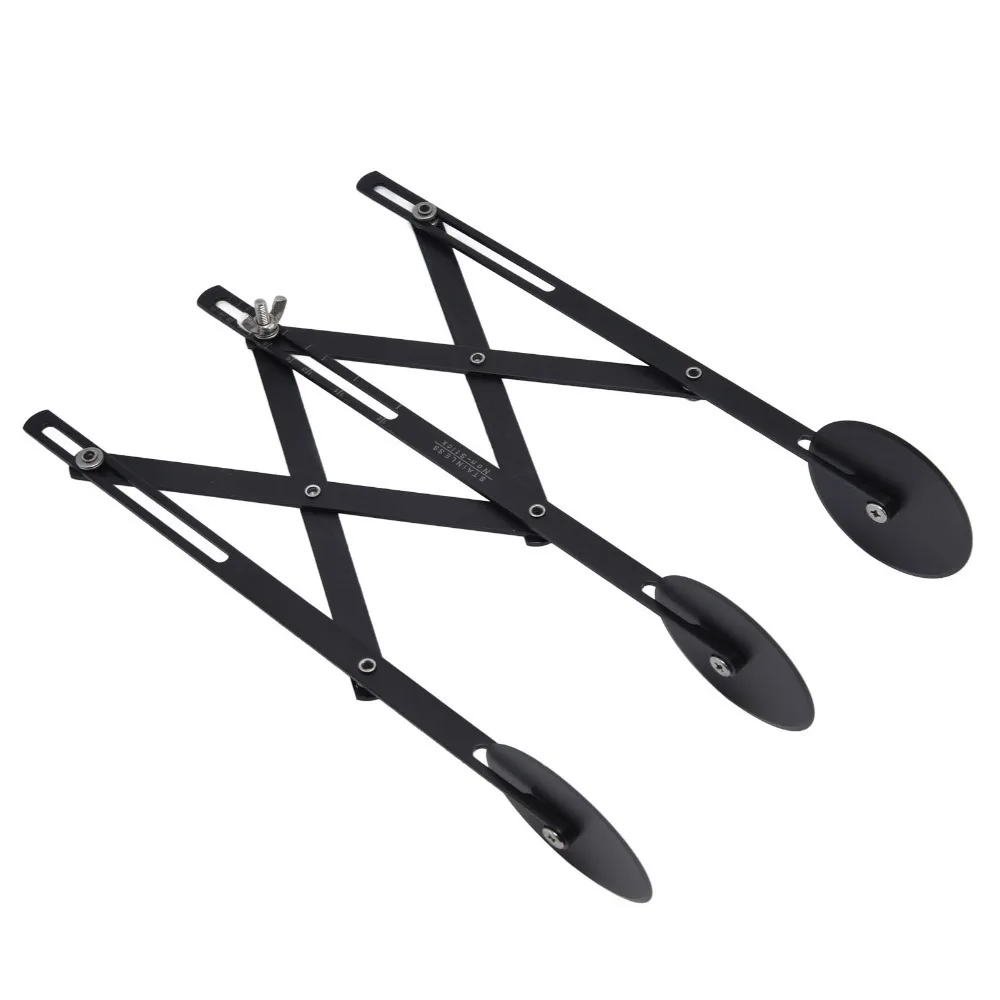 New 3 Wheel Pastry Cutter Stainless Steel Black Dough Divider Adjustable Expandable Pizza Slicer Pizza Pastry Cookie