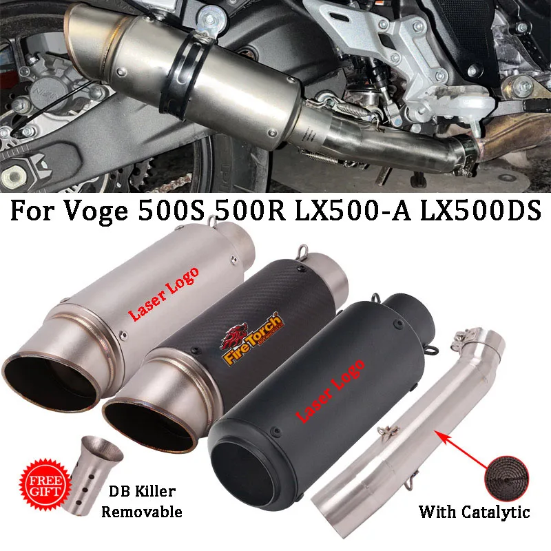 

Slip On For VOGE 500R LX500-A 500DS 500S LX500 A Motorcycle Exhaust Escape Modified With Middle Link Pipe 51mm Muffler DB Killer