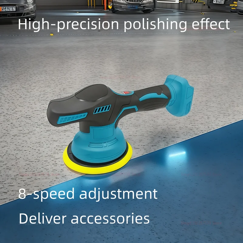 Cordless Car Polisher 8 Gears Adjustable Auto Electric Waxing Sanding Sealing Glazing Tool Compatible with Makita 18V Battery