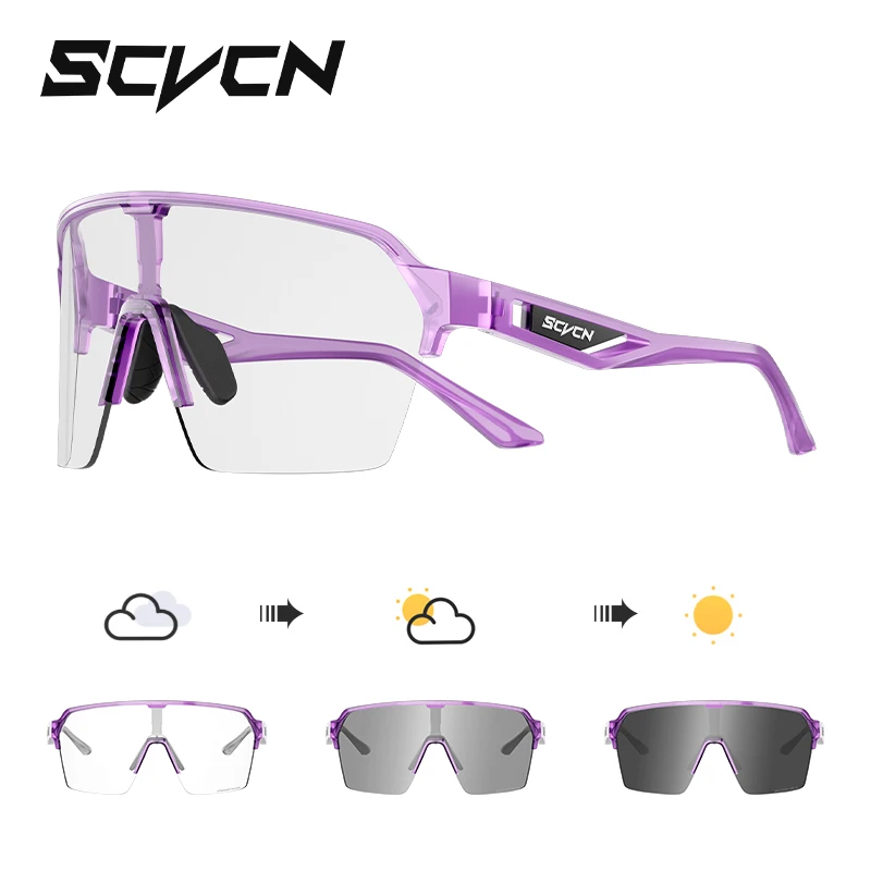 SCVCN Fietsbril Meekleurende zonnebril voor heren Buitensportbril UV400 Brillen MTB Fietsbril Fiets Dames