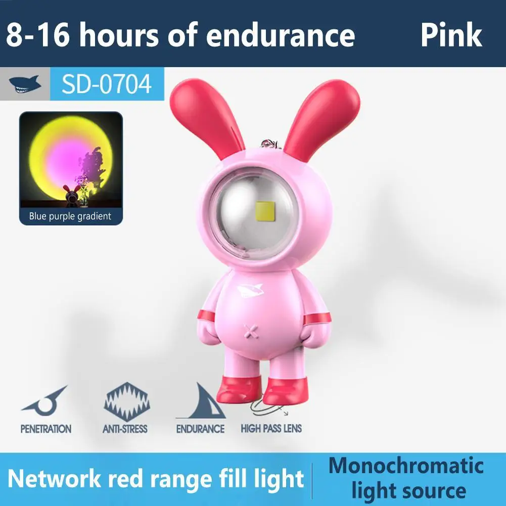 Led Light Lighting Key Chain Doll Rabbit Pendant Lamp Year Gifts Toy Photograph Props Light Accessories