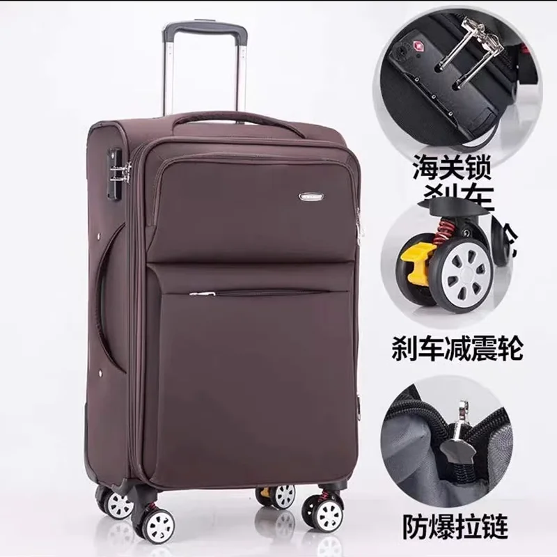 Waterproof Oxford cloth luggage Men's extra-large capacity suitcase Strong durable trolley box Women's universal wheel combinati