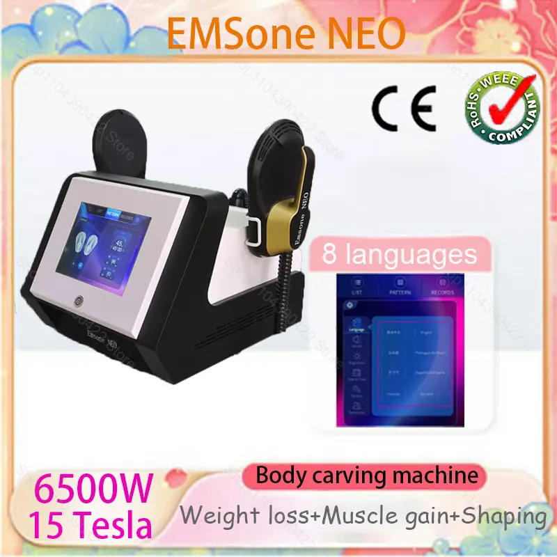 

2025 Portable EMSone NEO 6500W 15 Tesla RF Technology for Fat Removal and Muscle Growth EMS Shaping Machine