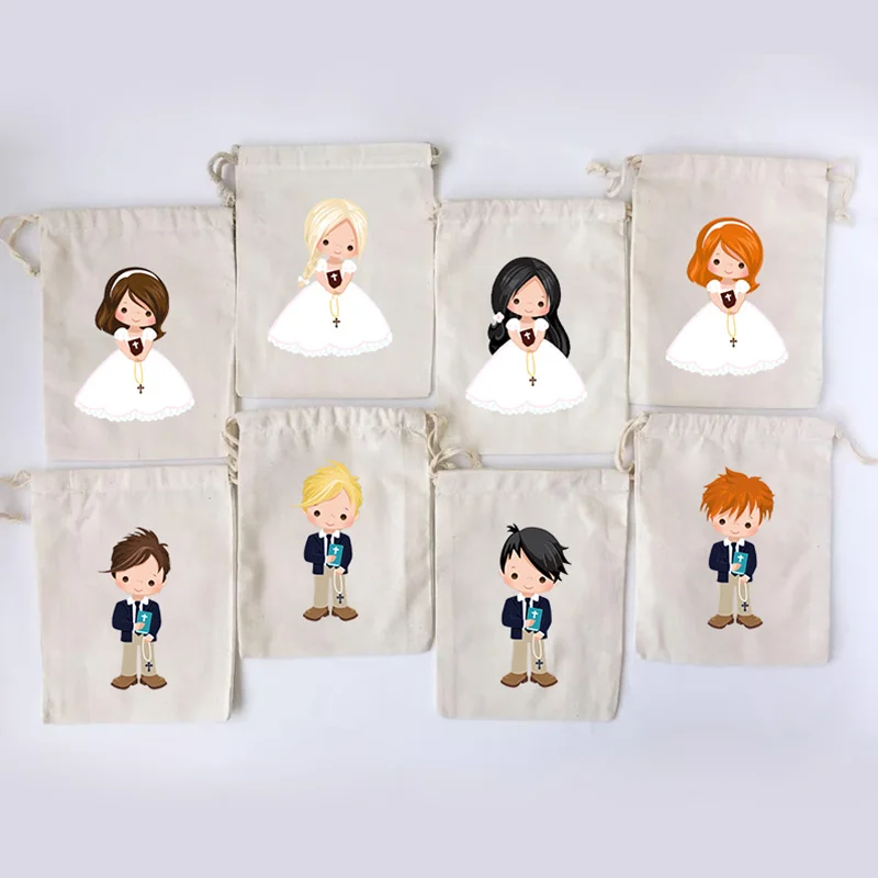 5pcs cross rosary boy girl 1st First Holy Communion party present bags Confirmation Religious decoration welcome thank you gift