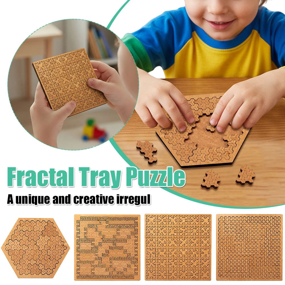 

Деревянные пазлы для изгиба умства. Уникальные нестандартные креативные пазлы с фрактальным подносом и лабиринтом. Жесткие сложные деревянные пазлы.