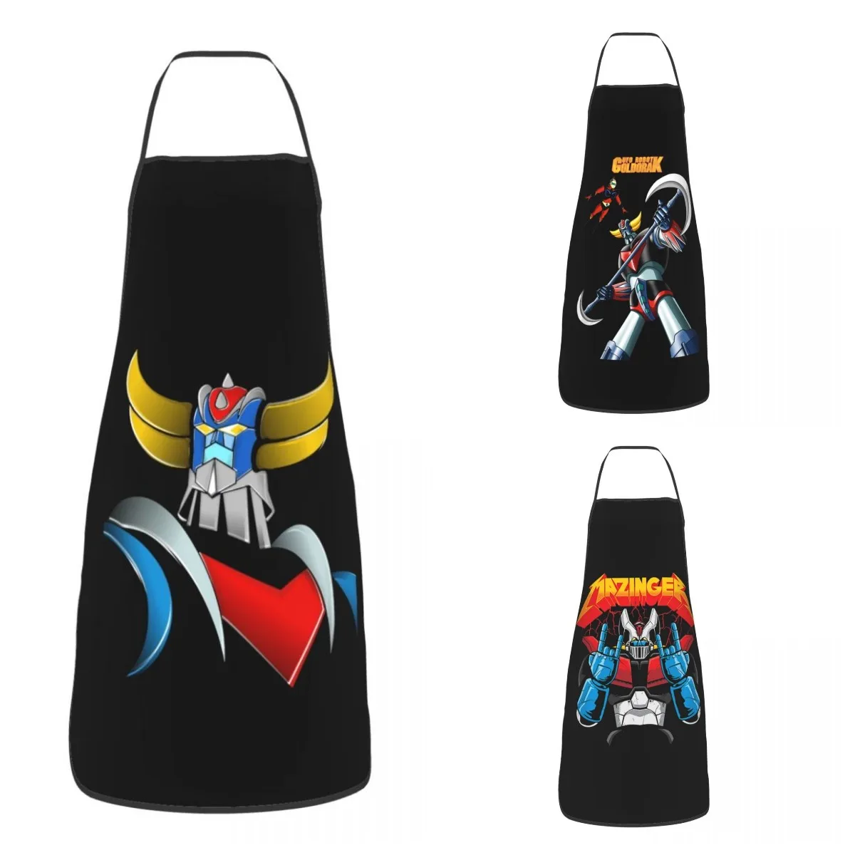 Goldorak Grendizer Apron Women Men Unisex Bib Anime UFO Robot Goldrake Kitchen Cooking Tablier Cuisine Chef Painting