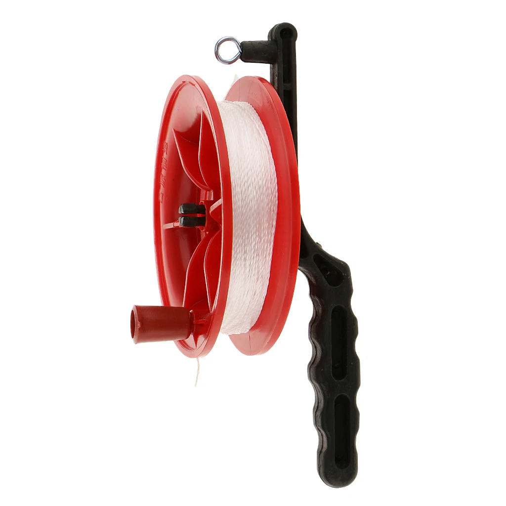 Carrete de agarre de cometa de fuego rojo, herramienta de mango de rueda con cuerda trenzada para niños y adultos, juego al aire libre, alta calidad