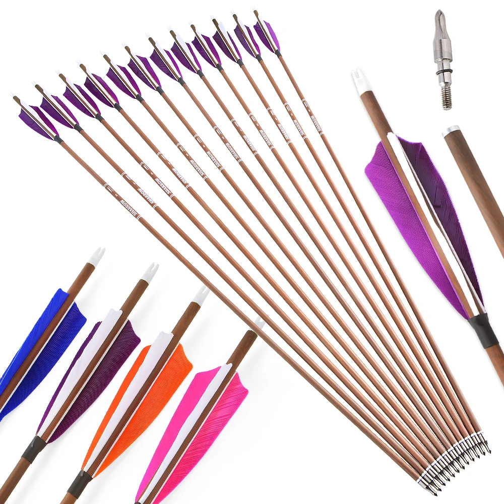 

32,6-дюймовая стрела из чистого углерода SP 340/400/500/600 ID 6,2 мм Вал 100Grain Arrowhead Лук Охотничья стрельба по мишени 12 шт. Стрела для стрельбы из лука