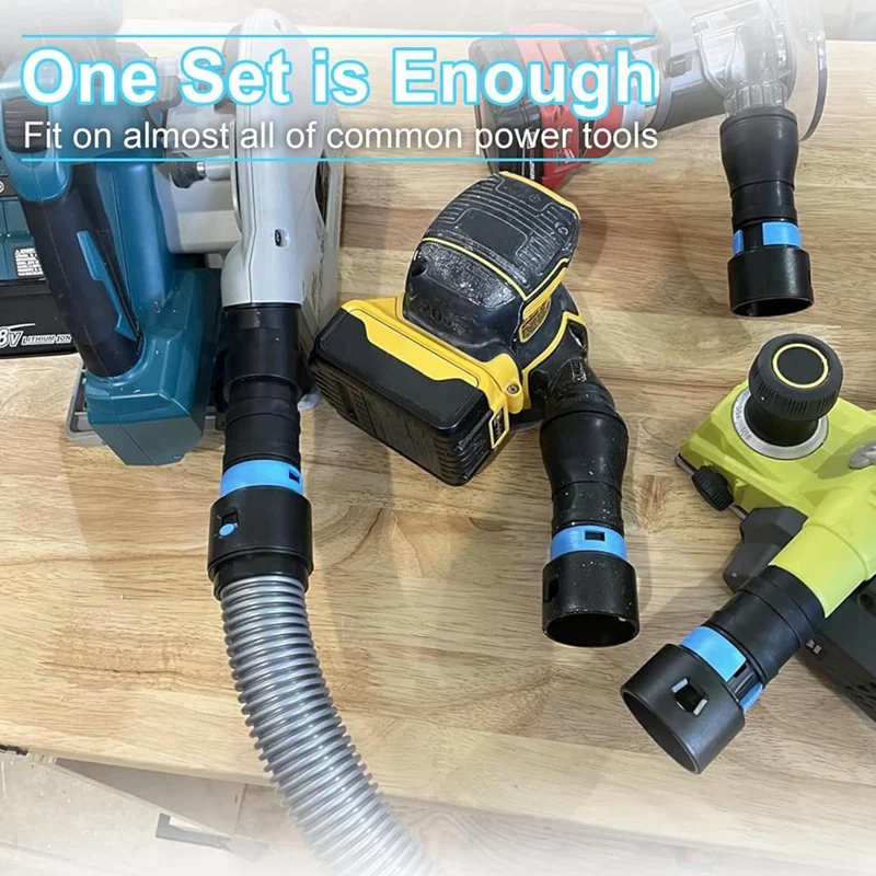 ABDJ-1 1/4 Inch X 10 Feet Dust Collection Hose Kit For Home And Vacuums System With 5 Adapters Of Woodworking Power Tool
