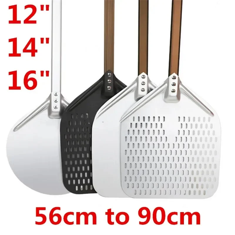 Big Aluminum ROUND Shovel Peel With Long Wooden Handle Pastry Tools Accessories Pizza Paddle Spatula Cake Baking Turner