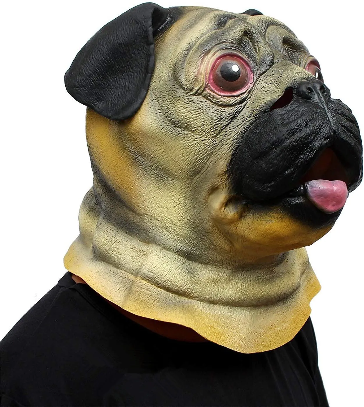 

Halloween Costume Party Animal Head Latex Mask Pug Dog Cosplay