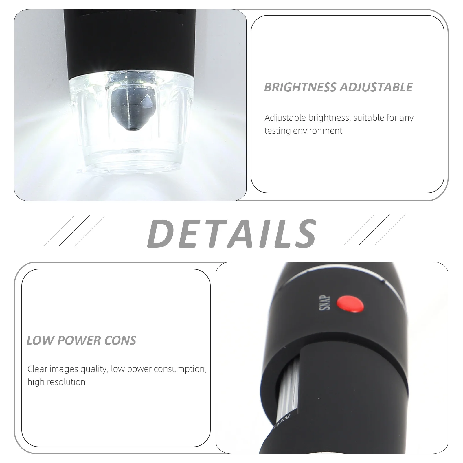 

Professional Electron Digital Microscope ABS Alloy Material USB Electronic Microscope Adjustable Brightness Science