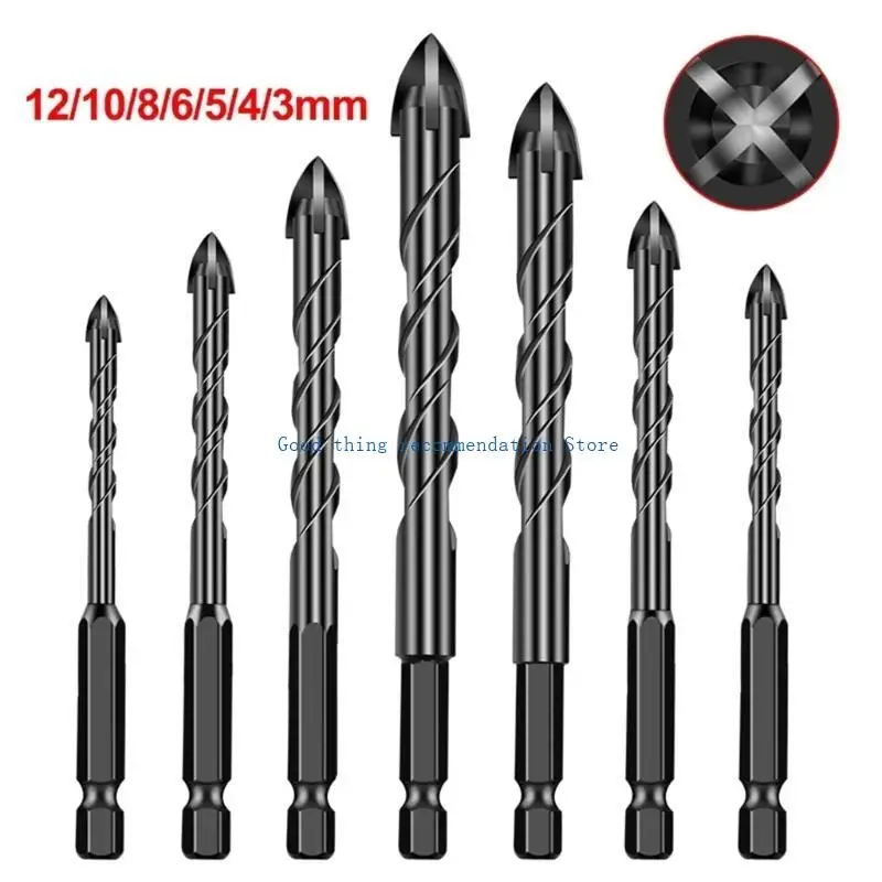 

634E 12Piece Hard Alloy Drill Bit Set Suitable for Concrete Glass Various Surfaces with Enhances Stability and Accuracy