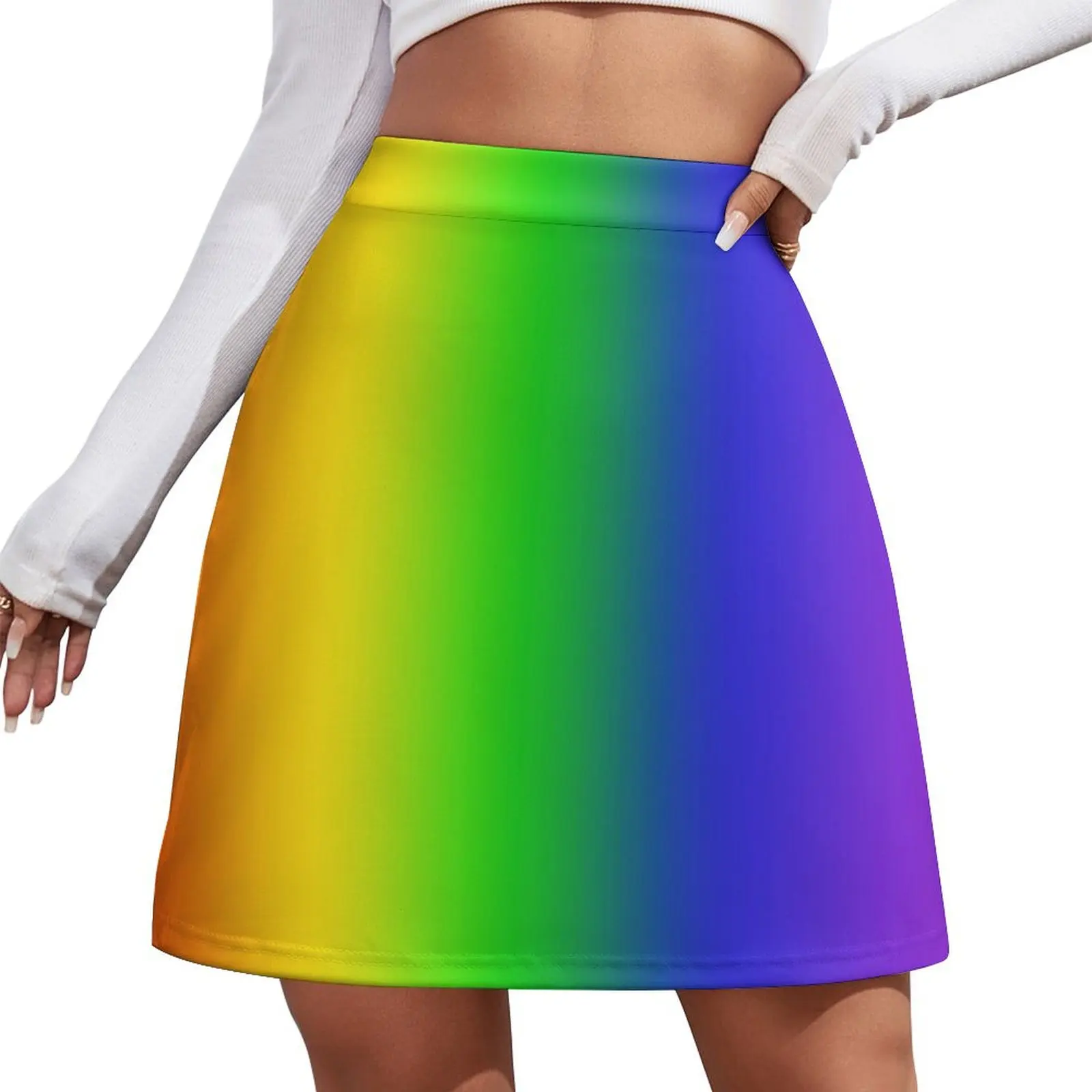 

Rainbow Gradient Mini Skirt mini skirt fashion korean clothing dresses for prom novelty in clothes