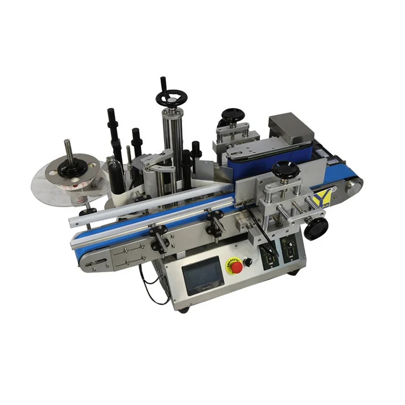 MT-100 Plastic Round Glass Bottle Horizontal Labeller Simple Automatic Labeling Equipment for Cosmetic Packaging