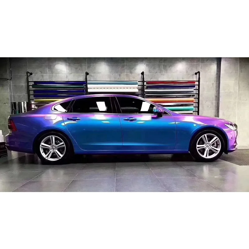 PET PPF Gloss Camaleonte Blu Viola Adesivo Vinile Vinilo Pellicola di laminazione Rotolo Auto Foil Car Body Wrap Folie Pegatinas Rivestimento